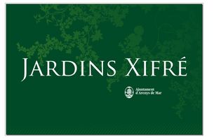 Rètol d'entrada als Jardins Xifré