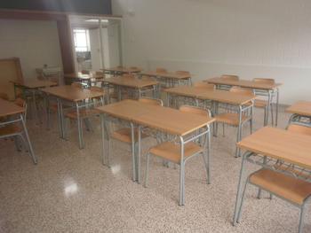 Una de les aules de Prim&agrave;ria del nou edifici de l'Escola Sinera