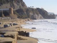 El temporal fa desapar&egrave;ixer la platja de la Musclera