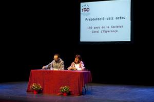 Presentaci&oacute; dels actes del 150&egrave; aniversari de la Societat Coral L'Esperan&ccedil;a