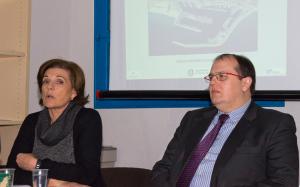 L'Alcalde amb la gerent de Ports, el dia de la presentaci&oacute; del projecte als usuaris del Port.