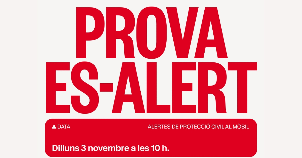 prova del sistema d'alertes mbils es-alert aquest dilluns 3 de novembre