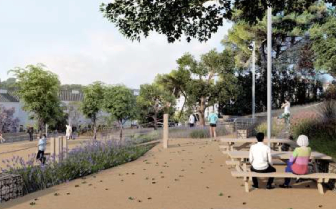 inici de les obres de reforma integral del parc dels pasos catalans