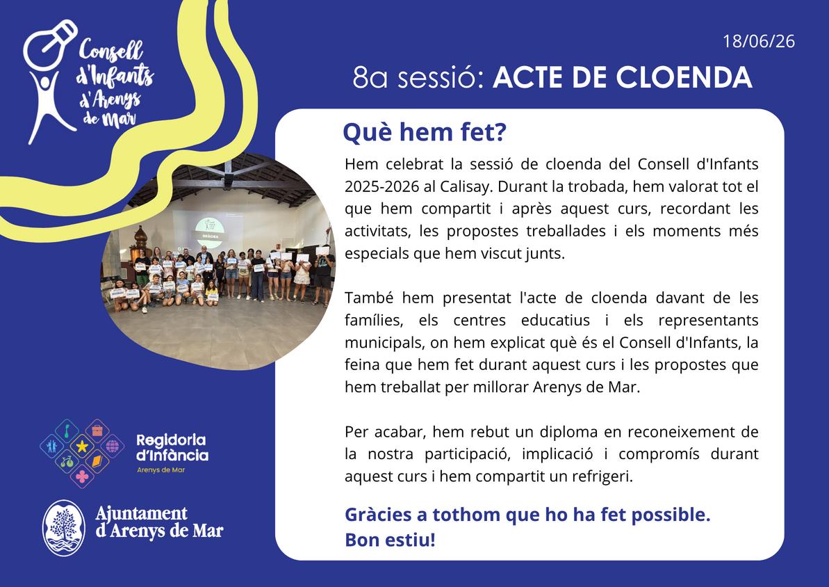Infografia Cloenda Consell Infants